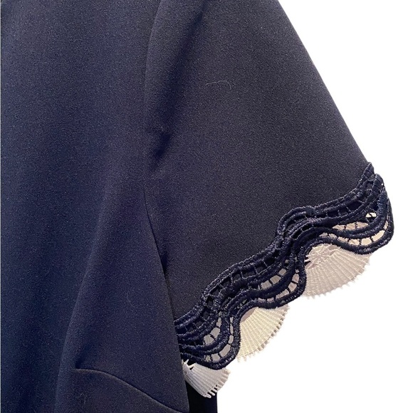 Jessica Howard size 14 Fit & Flare Navy Blue midi dress elegant short sleeves - Picture 3 of 6